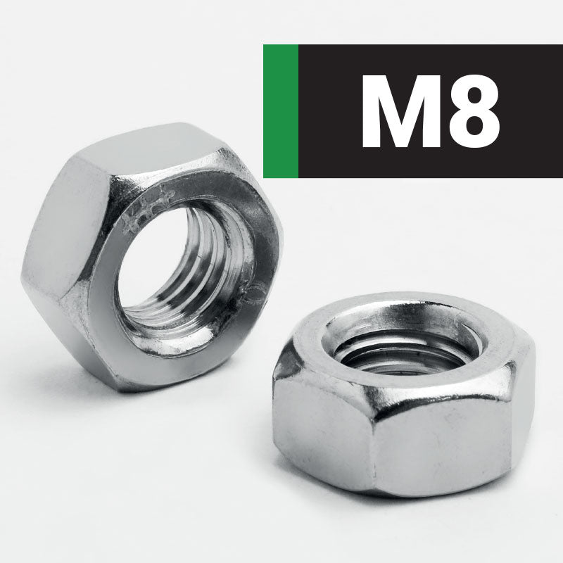 Jacbolts A2 stainless steel M8 Hexagon Full Nuts - DIN 934