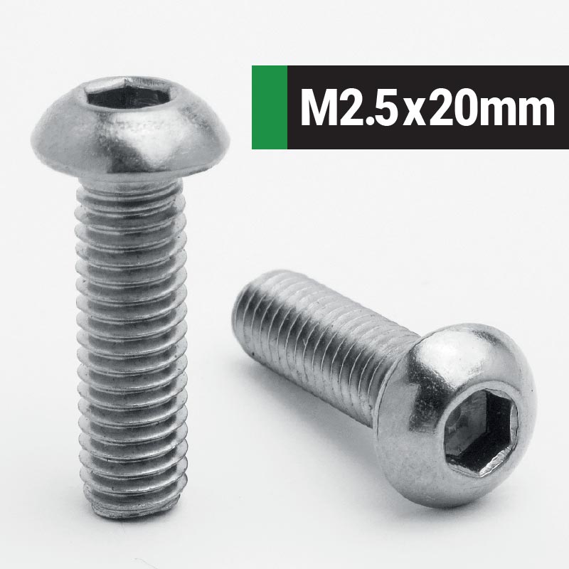 Jacbolts A2 stainless steel M2.5x20mm socket button screw - ISO 7380-1