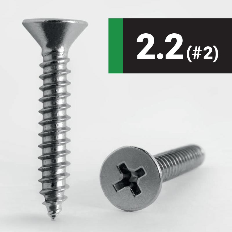 2.2 #2 Phillips Countersunk AB Self Tapping Screw A2 Stainless Steel DIN 7982CH