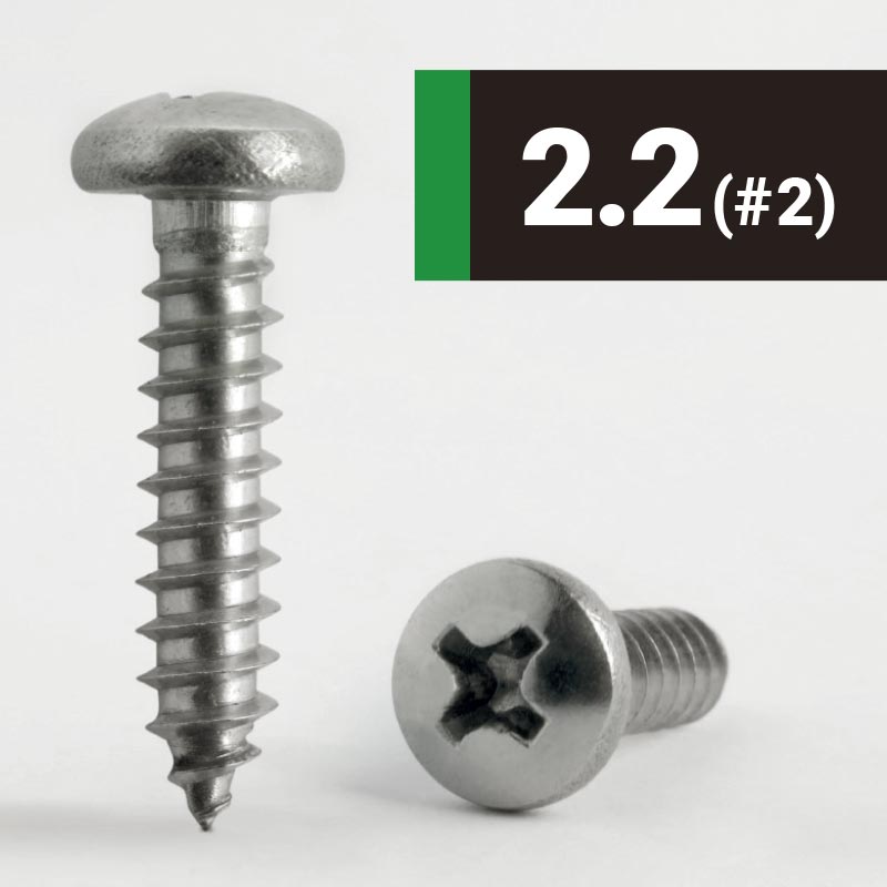 2.2 #2 Phillips Pan AB Self Tapping Screw A2 Stainless Steel DIN 7981CH