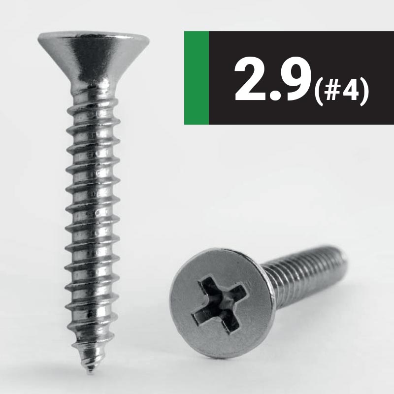 2.9 #4 Phillips Countersunk AB Self Tapping Screw A2 Stainless Steel DIN 7982CH