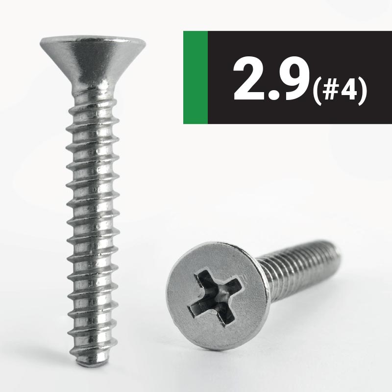 2.9 Blunt Point Phillips Countersunk B Self Tapping Screw A2 Stainless Steel - DIN 7982F H