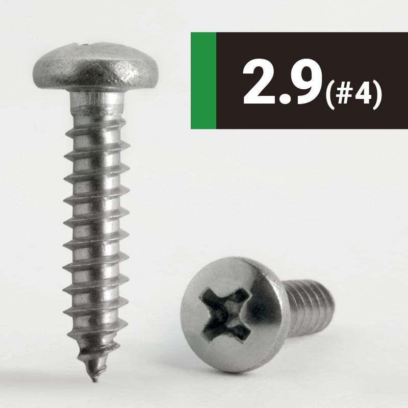  2.9 #4 Phillips Pan AB Self Tapping Screw A2 Stainless Steel DIN 7981CH