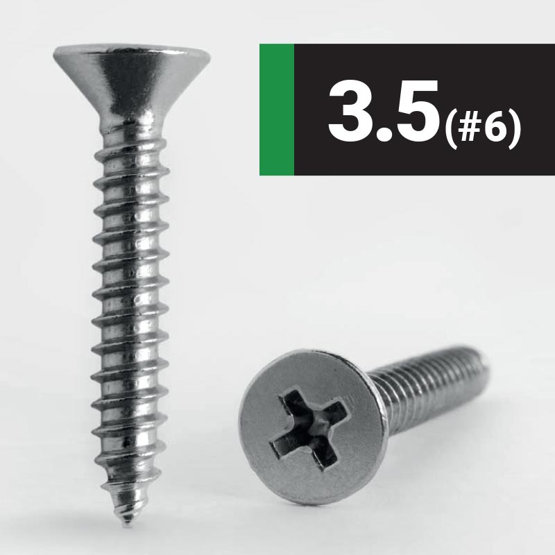 3.5 #6 Phillips Countersunk AB Self Tapping Screw A2 Stainless Steel DIN 7982CH