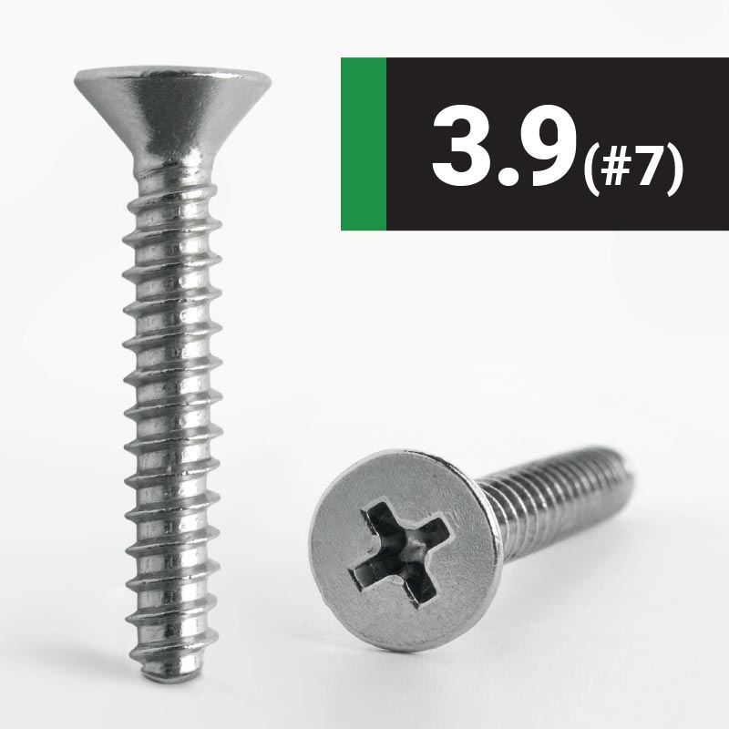 3.9 Blunt Point Phillips Countersunk B Self Tapping Screw A2 Stainless Steel - DIN 7982F H