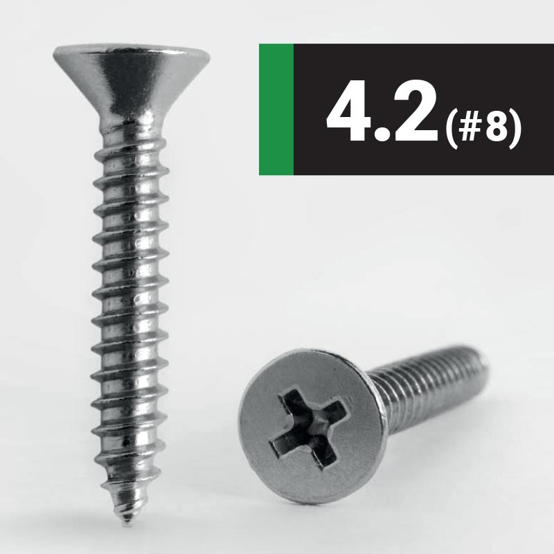 4.2 #8 Phillips Countersunk AB Self Tapping Screw A2 Stainless Steel DIN 7982CH