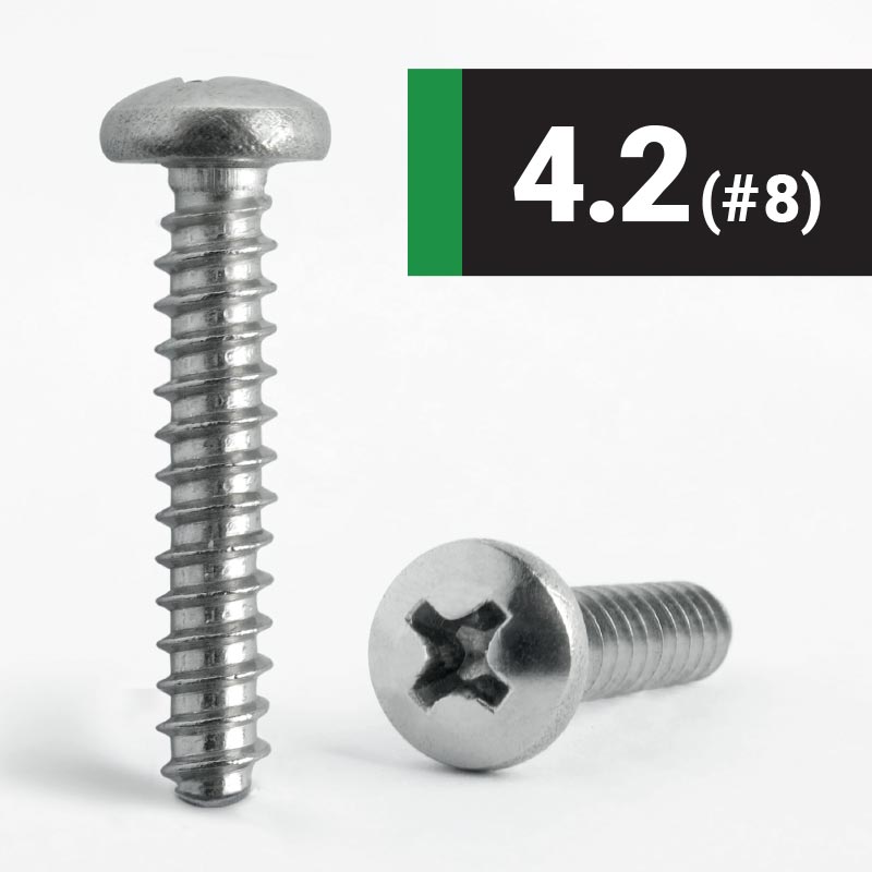 4.2 Blunt Point Phillips Pan B Self Tapping Screw A2 Stainless Steel - DIN 7981F H