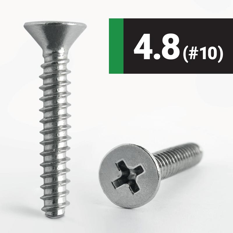 4.8 Blunt Point Phillips Countersunk B Self Tapping Screw A2 Stainless Steel - DIN 7982F H