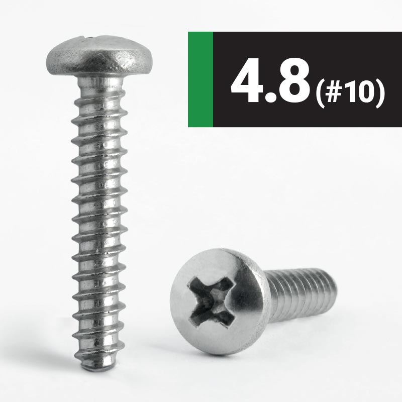 4.8 Blunt Point Phillips Pan B Self Tapping Screw A2 Stainless Steel - DIN 7981F H