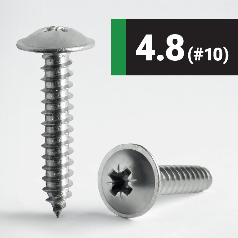 4.8 #10 Pozi Flange AB Self Tapping Screw A2 Stainless Steel BS 4174