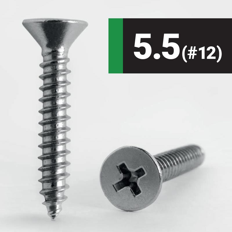 5.5 #12 Phillips Pan AB Self Tapping Screw A2 Stainless Steel DIN 7982CH