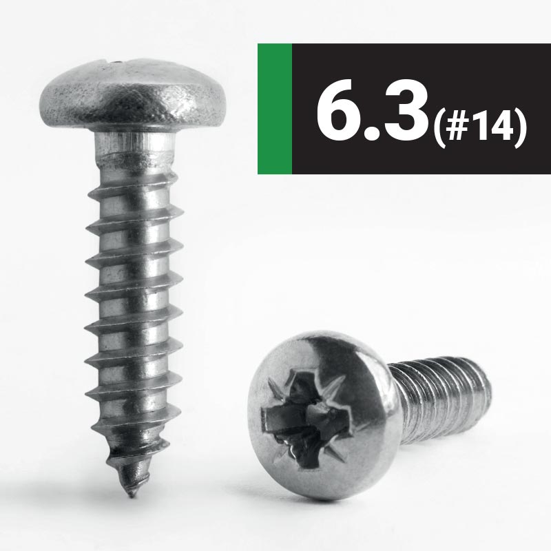 6.3 Pozi Pan AB Self Tapping Screw A2 Stainless Steel DIN 7981 CZ