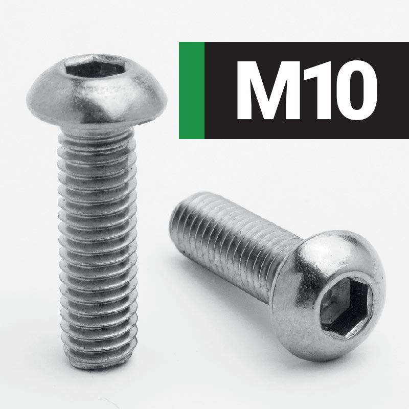 Jacbolts A2 stainless steel M10 socket button screws -  ISO 7380-1