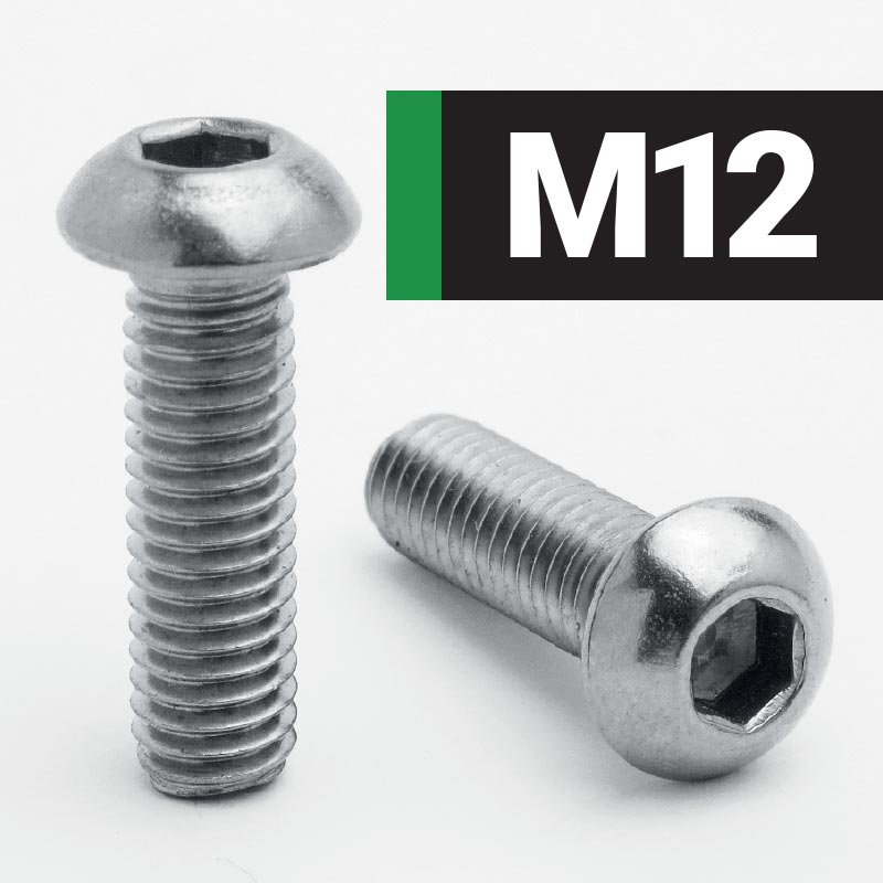 Jacbolts A2 stainless steel M12 socket button screws -  ISO 7380-1