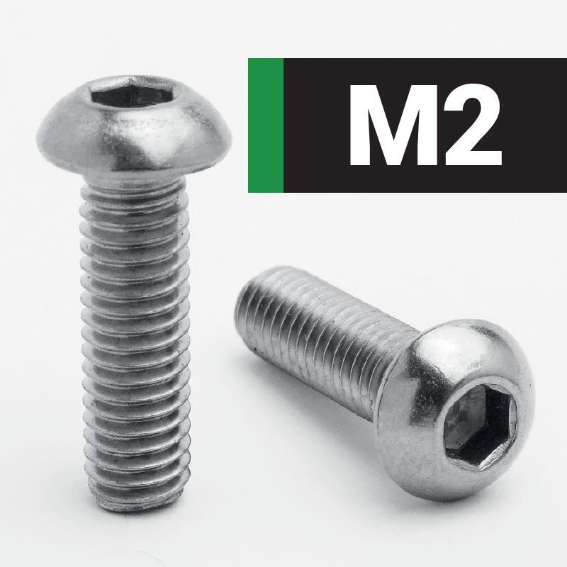 Jacbolts A2 stainless steel M2 socket button screws -  ISO 7380-1