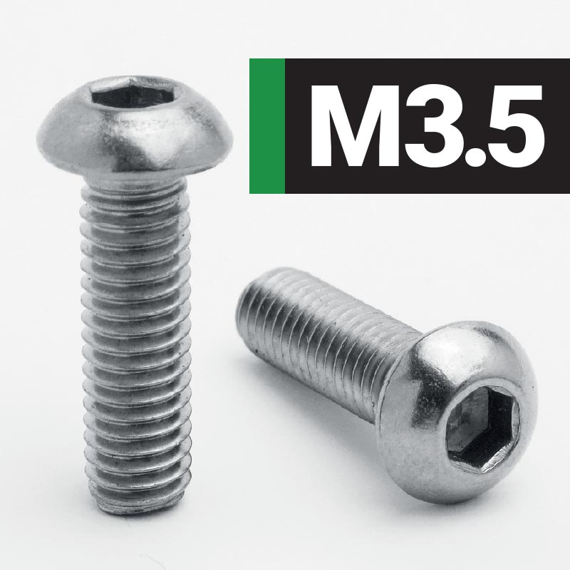 Jacbolts A2 stainless steel M3.5 socket button screws -  ISO 7380-1