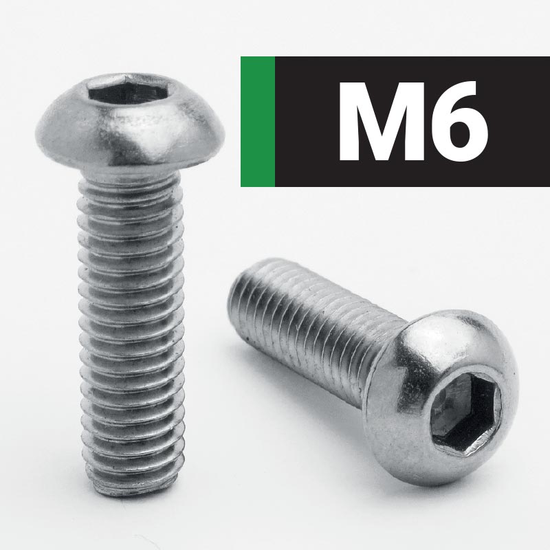 Jacbolts A2 stainless steel M6 socket button screws -  ISO 7380-1