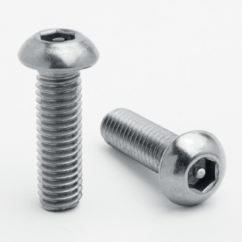 Socket Button + Pin Security Screws - Stainless Steel