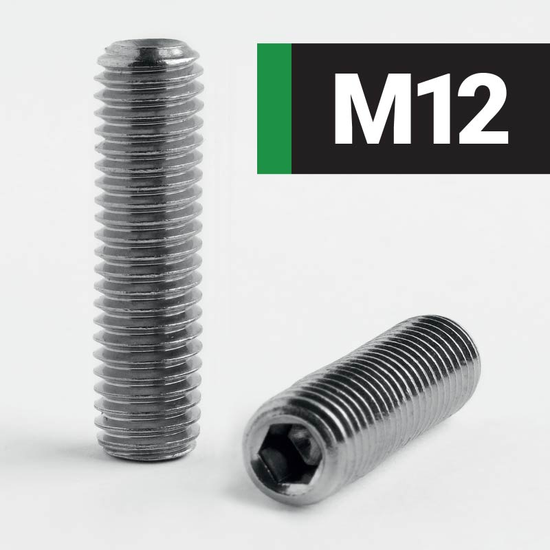 M12-Socket-Cup-Point-Set-Screw A2-Stainless-Steel-DIN 916-ISO 4029