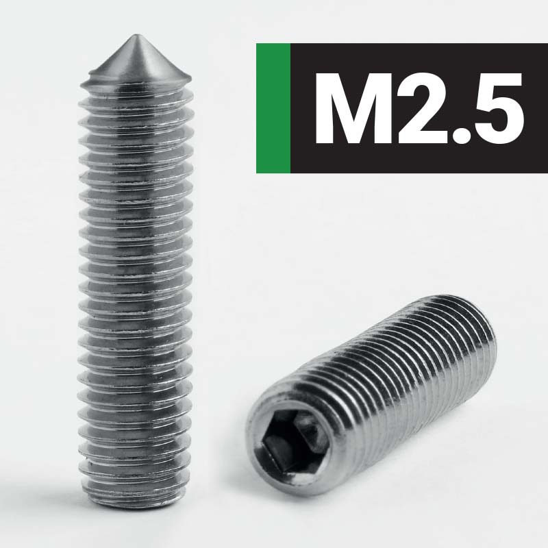 M2.5 Socket-Dog-Point-Set-Screw-A2-Stainless-Steel-DIN-912-ISO-4027