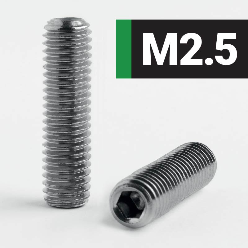M2.5-Socket-Cup-Point-Set-Screw A2-Stainless-Steel-DIN 916-ISO 4029