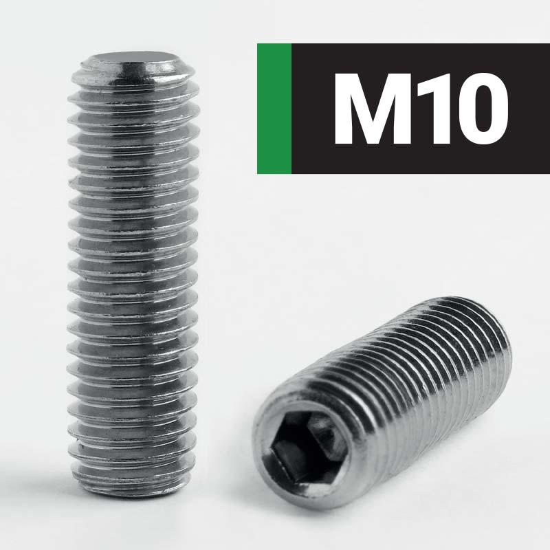 M10-Socket-Flat-Point-Set-Screw-A2-Stainless-Steel-DIN 913-ISO 4026