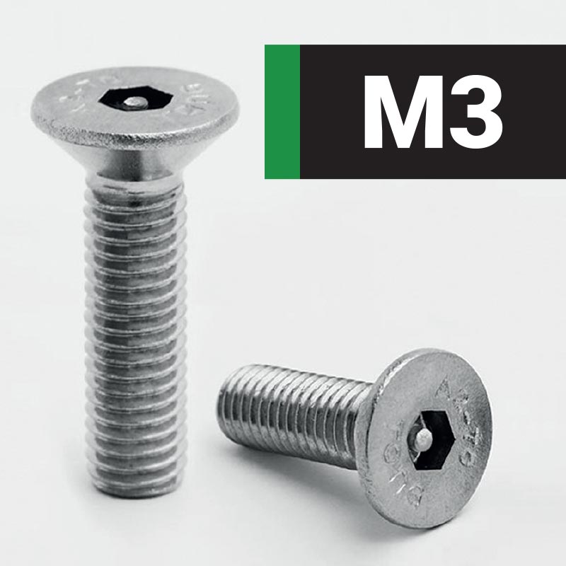M3 Countersunk + Pin Security Screws - A2 Stainless Steel
