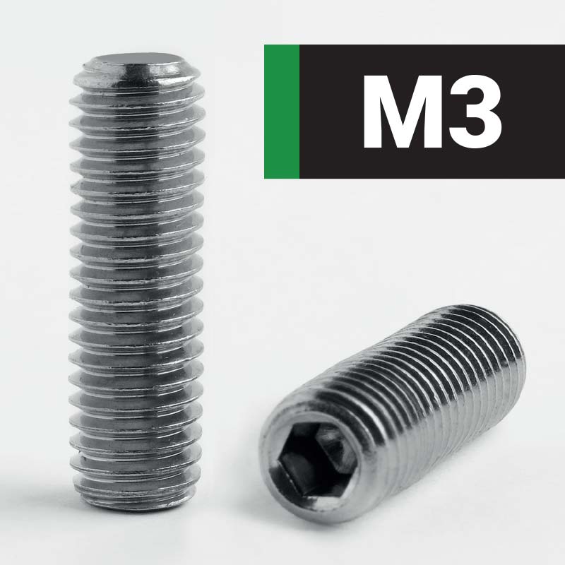 M3-Socket-Flat-Point-Set-Screw-A2-Stainless-Steel-DIN 913-ISO 4026