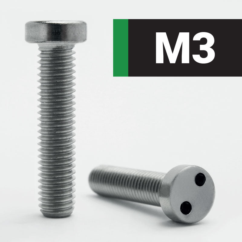 M3 Two Hole Pan Security Screw - A2 Stainless Steel
