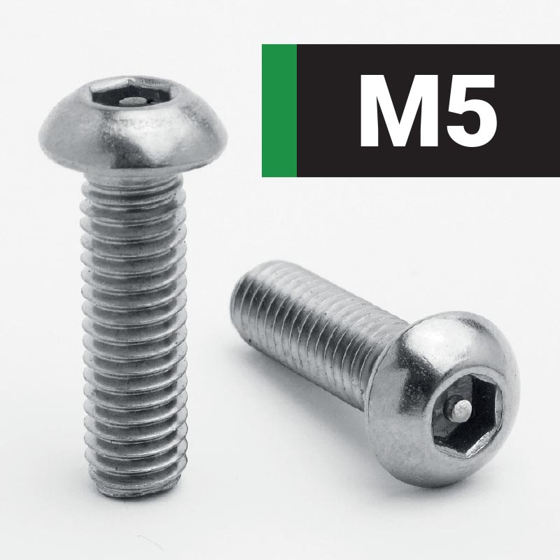M3 Socket Button + Pin Security Screws - A2 Stainless Steel
