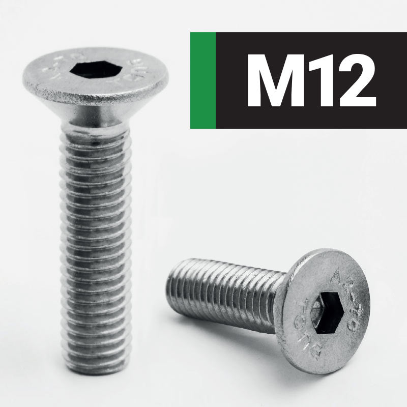 M12 Socket Countersunk Screws/Bolts A2 Stainless Steel