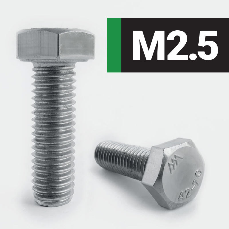 M2.5 Hexagon Head Set Screw - A2 Stainless Steel DIN933