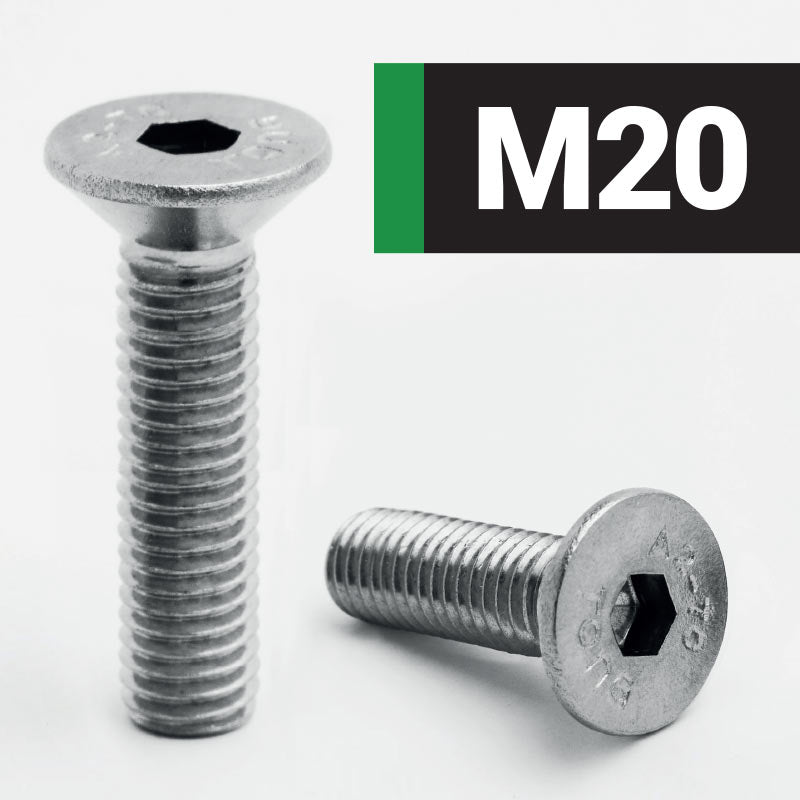 M20 Socket Countersunk Screws/Bolts A2 Stainless Steel