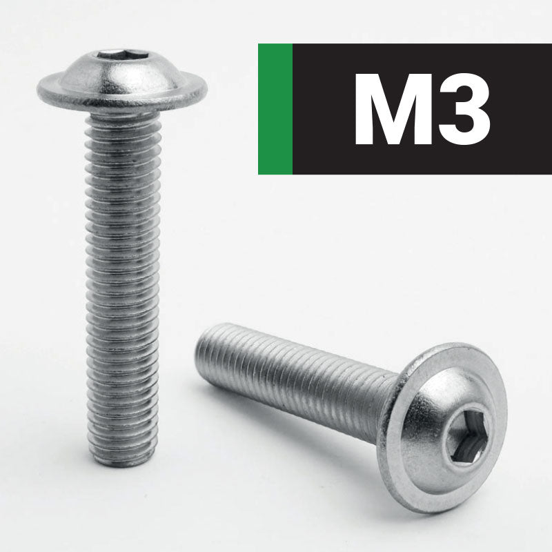M3 Socket Button Flange A2 Stainless Steel