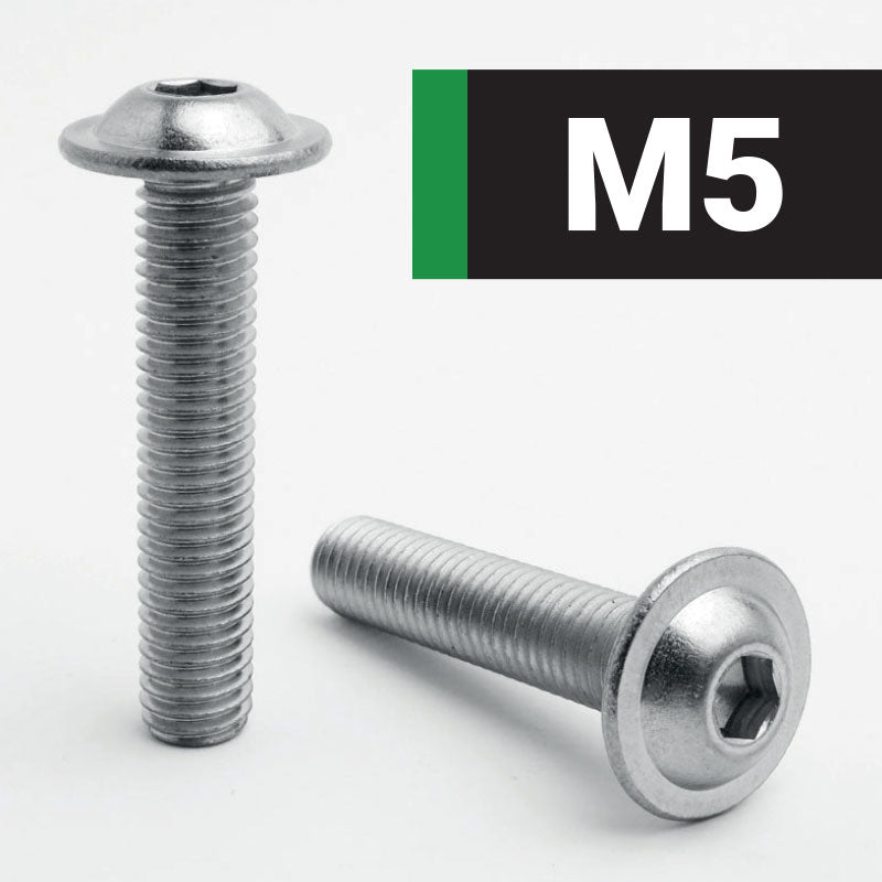 M5 Socket Button Flange A2 Stainless Steel