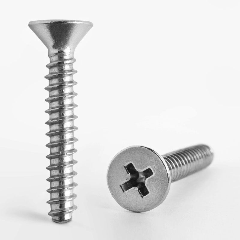 3.9 X 16 PHILLIPS COUNTERSUNK SELF TAPPING SCREW BLUNT POINT DIN 7982F H A2 STAINLESS STEEL