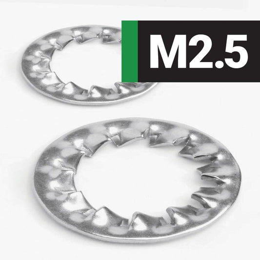 M2.5 INTERNAL TOOTH WASHER (A2 STAINLESS STEEL) DIN 6798J