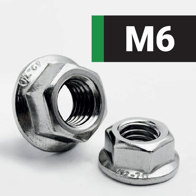 M6 HEXAGON NON-SERRATED FLANGE NUT (A2 STAINLESS STEEL) DIN 6923