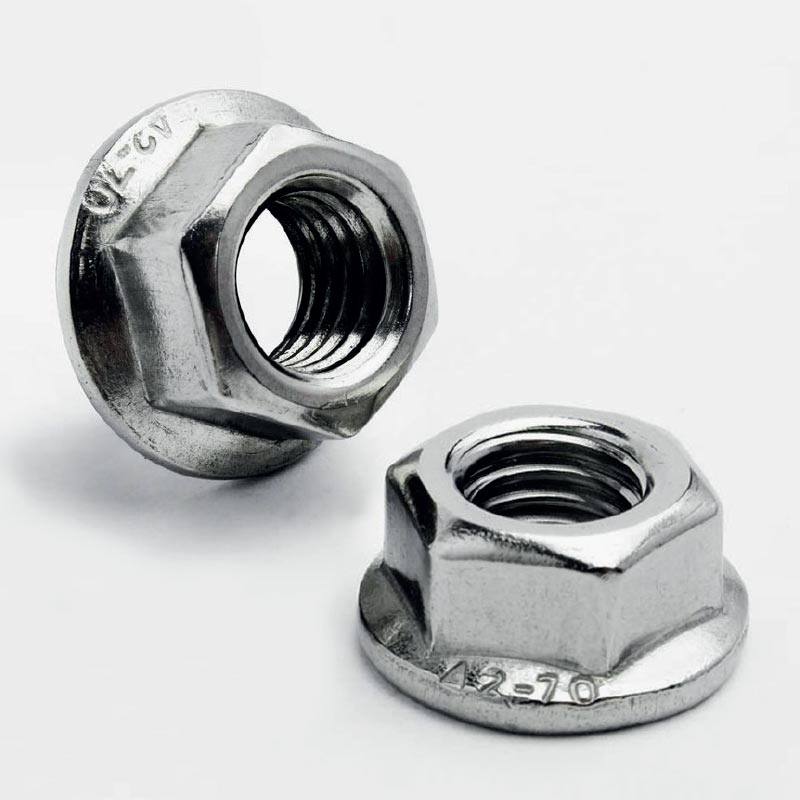 M8 HEXAGON FLANGE NUT NO-SERRATION (A2 STAINLESS STEEL) DIN 6923