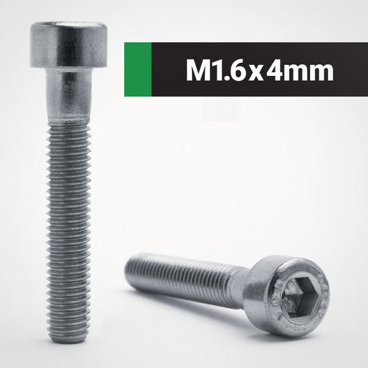 Jacbolts A2 stainless steel M1.6x4mm socket cap screw -  DIN 912 - ISO 4762