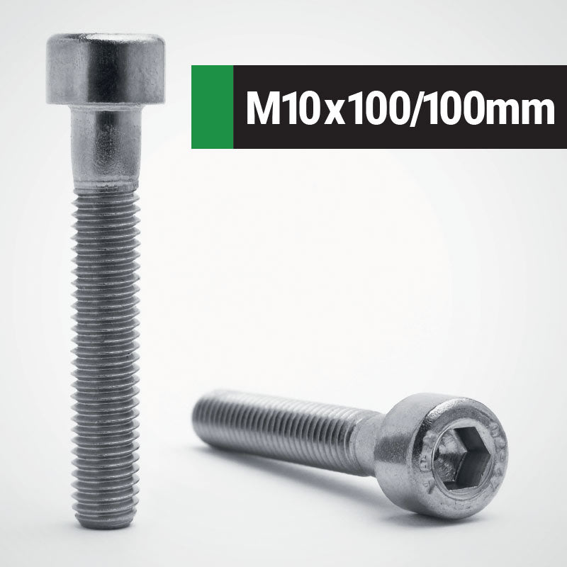 Jacbolts A2 stainless steel M10x100/100mm socket cap screw -  DIN 912 - ISO 4762