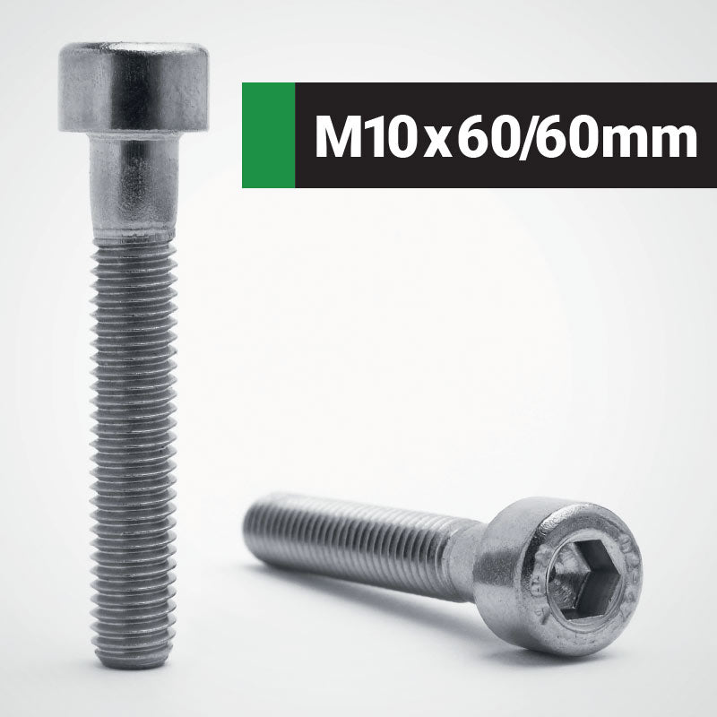 Jacbolts A2 stainless steel M10x60/60mm socket cap screw -  DIN 912 - ISO 4762