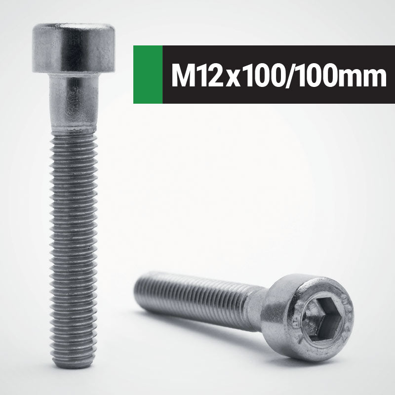 Jacbolts A2 stainless steel M12x100/100mm socket cap screw -  DIN 912 - ISO 4762