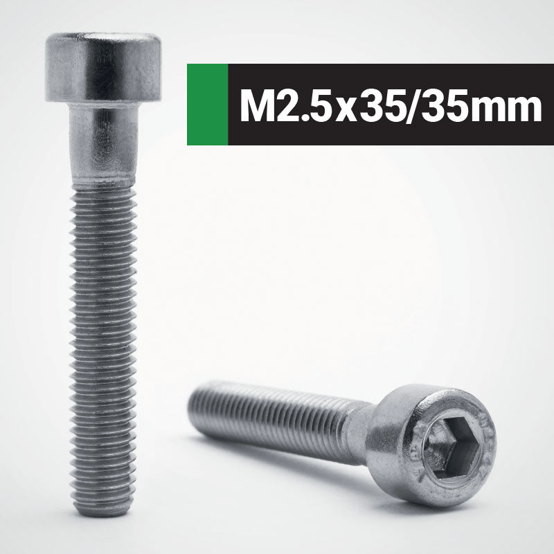 Jacbolts A2 stainless steel M2.5x35/35mm socket cap screw -  DIN 912 - ISO 4762