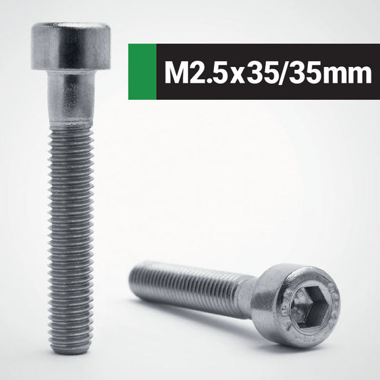 Jacbolts A2 stainless steel M2.5x35/35mm socket cap screw -  DIN 912 - ISO 4762