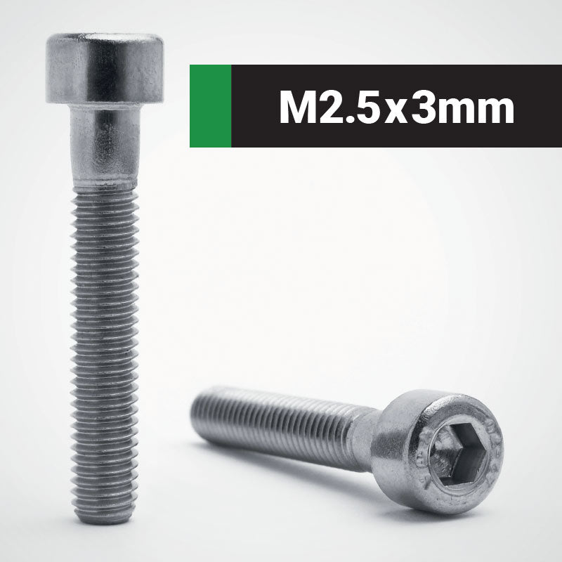 Jacbolts A2 stainless steel M2.5x3mm socket cap screw -  DIN 912 - ISO 4762