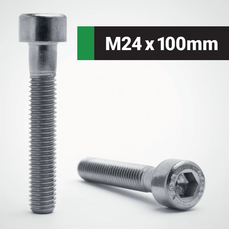 M24 X 100mm SOCKET CAP SCREW (A2 STAINLESS STEEL) DIN 912 / ISO 4762 ...