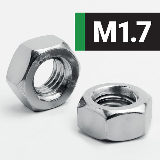 Jacbolts M1.7 Hexagon Full Nuts  DIN 934 in A2 stainless steel