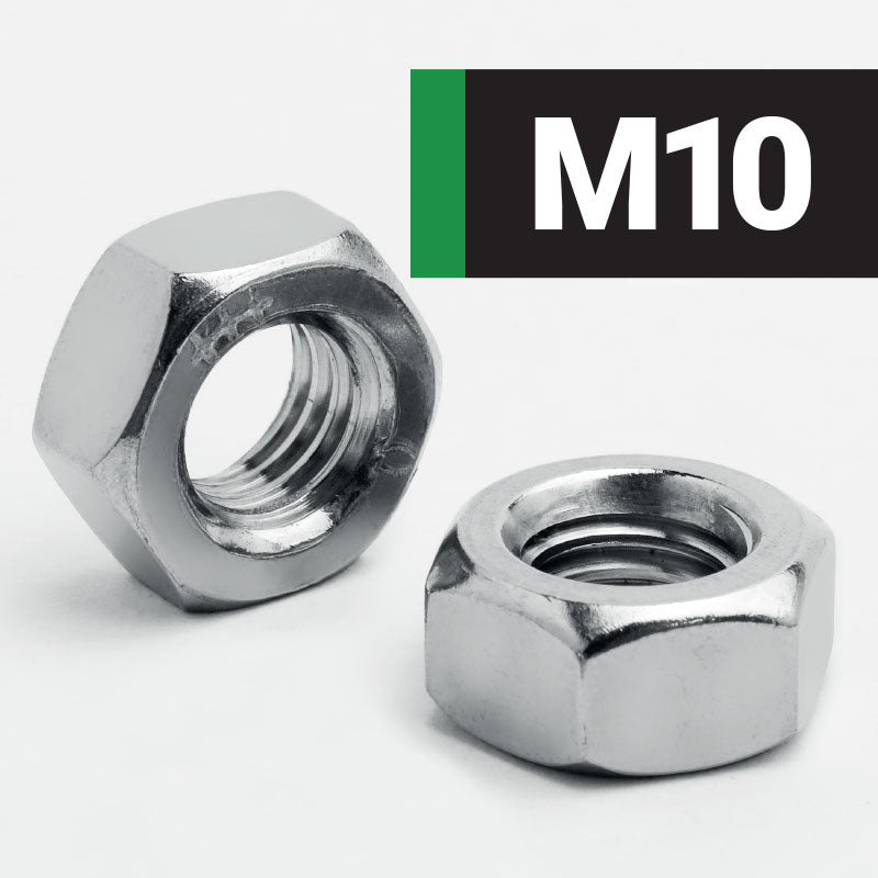 Jacbolts Metric A2 stainless steel M10 Hexagon Full Nuts -  DIN 934