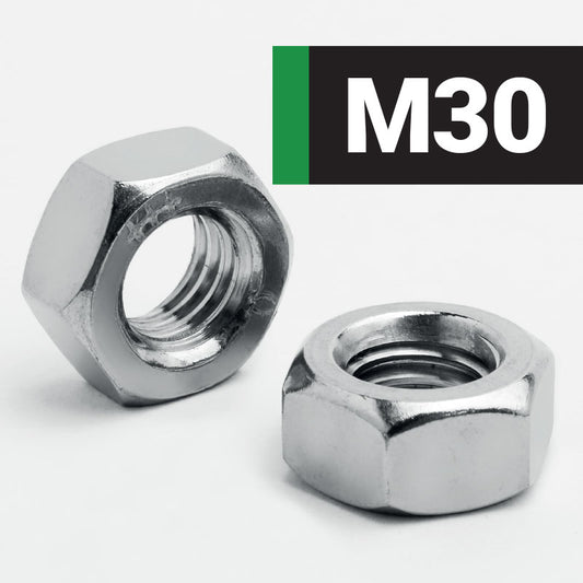 Jacbolts M30 stainless steel A2 Hexagon Full Nuts -  DIN 934